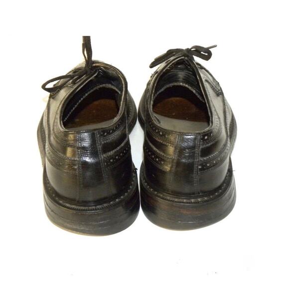 60s O\'Sullivan Black Leather Wingtip Oxford Shoes | Vintage Brogues Men 11.5 B main image 7